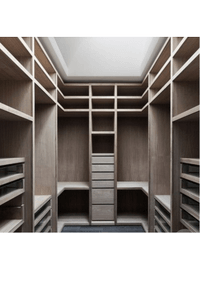 П-образная гардеробная комната в классическом стиле Гуково