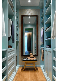 Параллельная гардеробная комната с большим зеркалом Гуково